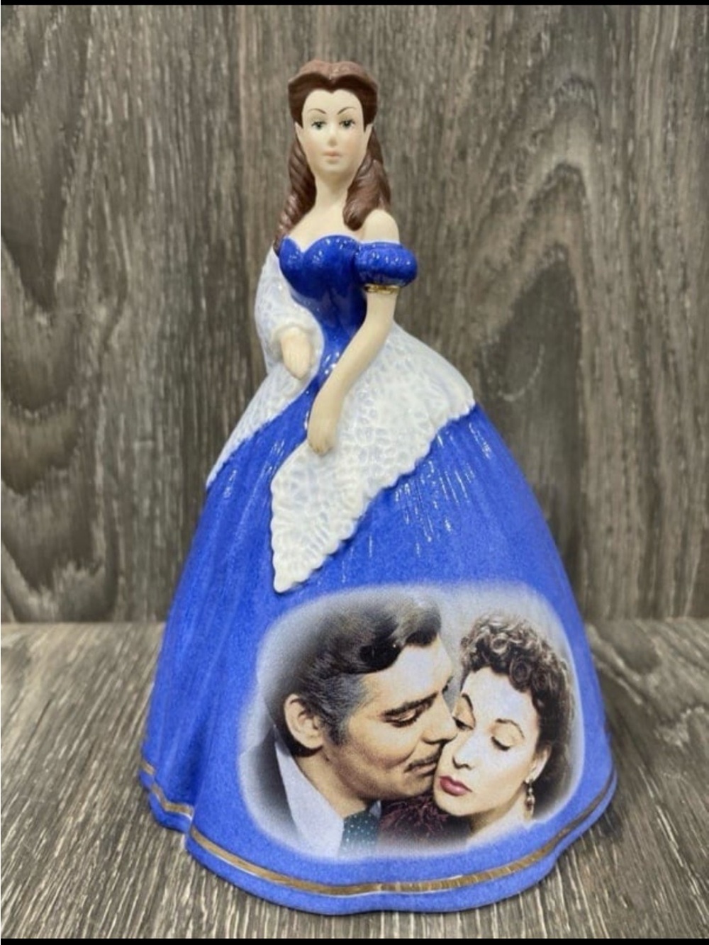 VERY RARE~Gone With The Wind Scarlett Figurine Bradford Exchange Blue Portrait